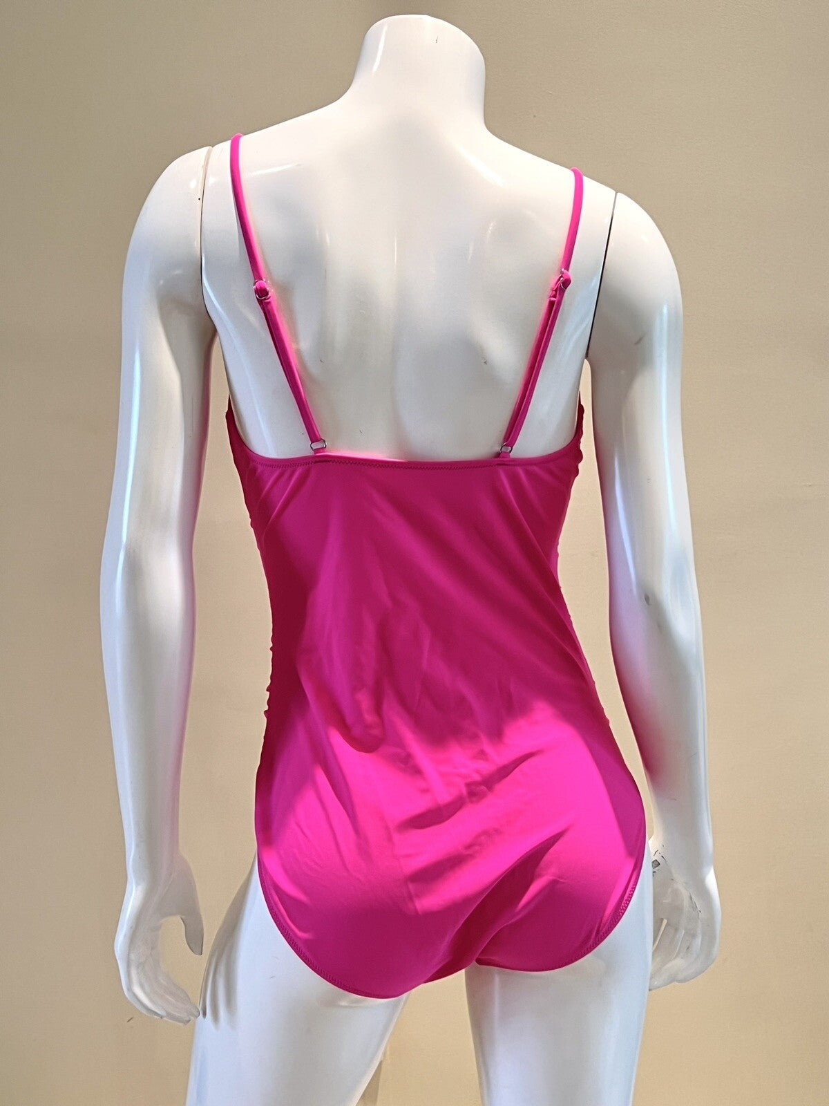One Pc Swimsuit Neon Pink swimwear Sz L Bathing suit