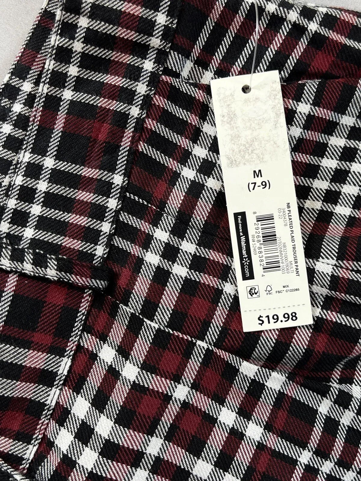 No Boundaries Women’s Plaid Dress Pants Size M