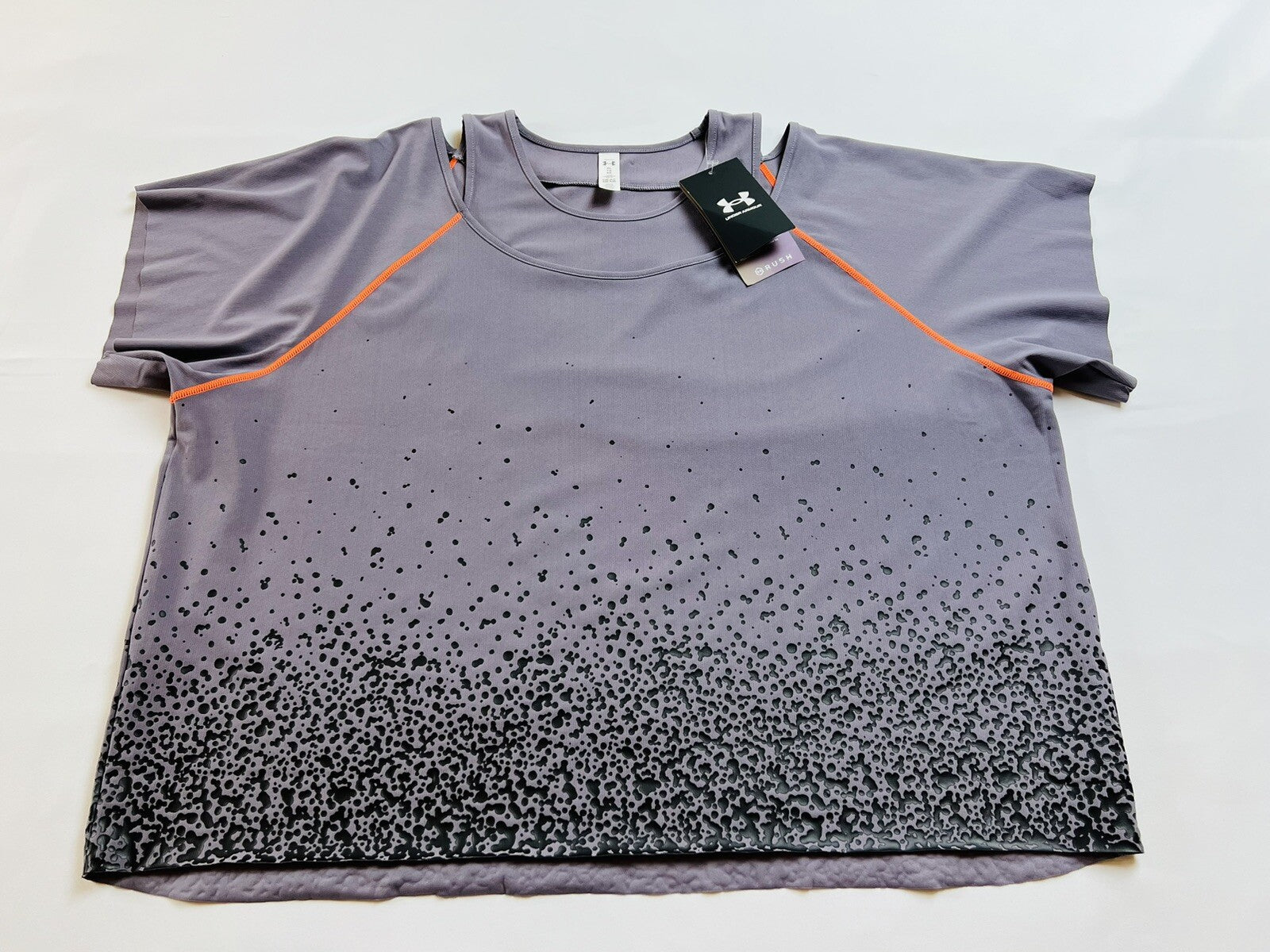 Under Armour Women's Gray Short Sleeve Shirt Stretch Sz XL