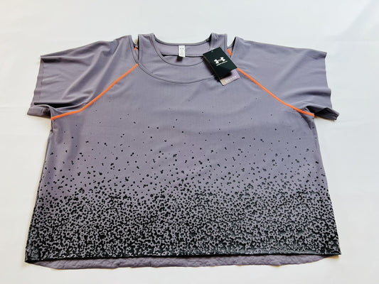 Under Armour Women's Gray Short Sleeve Shirt Stretch Sz XL