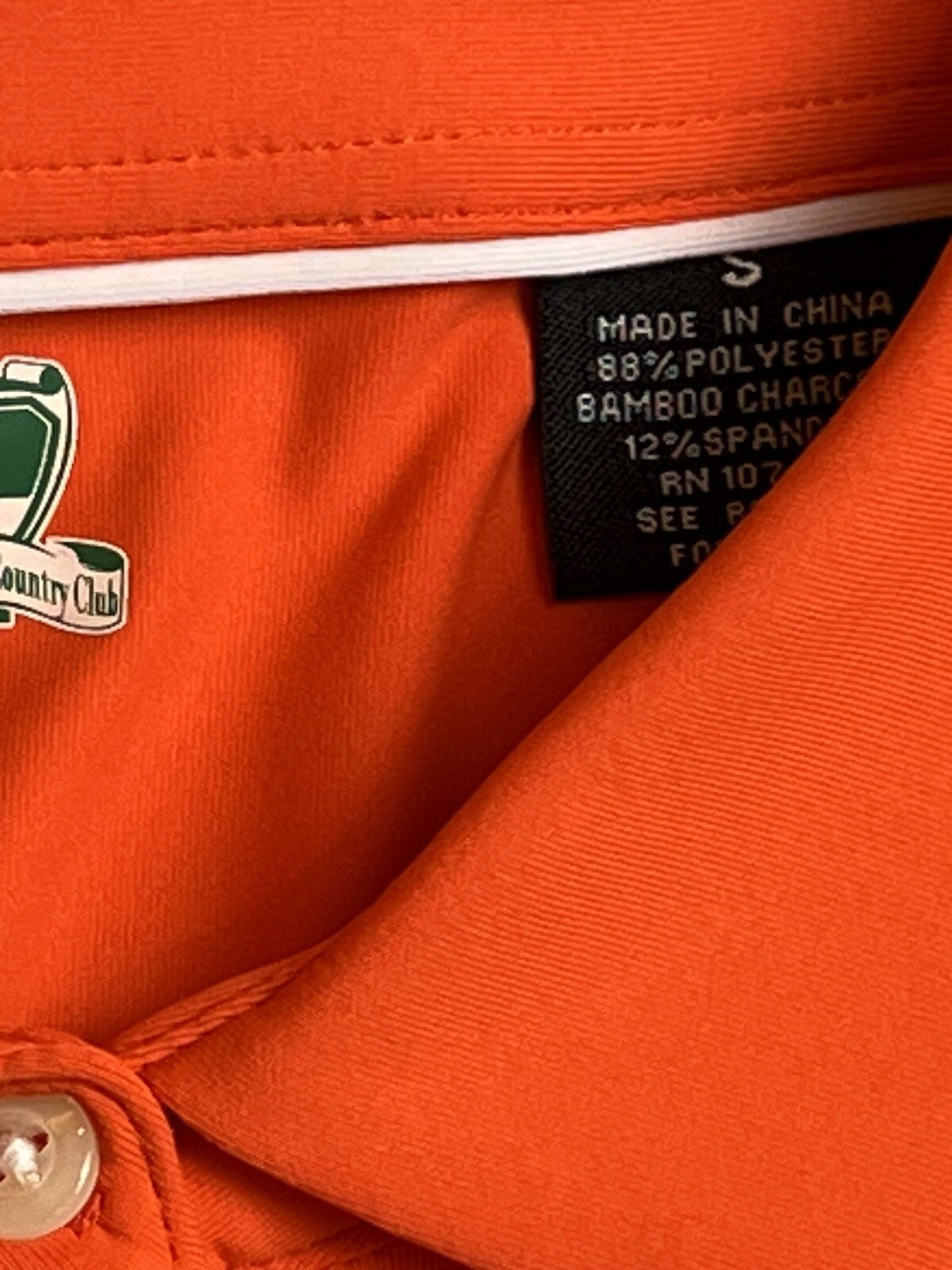 Champaign Country Club Women's Top Golf Polo Shirt Size S Orange