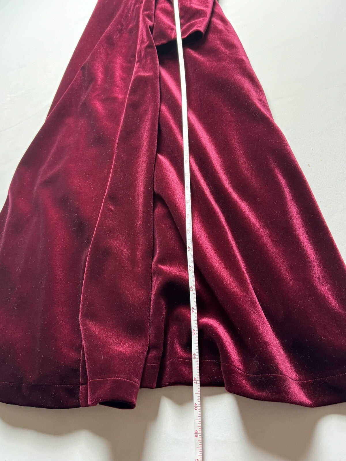 Omoone Women's Velour Long Trench Coat Long Sleeve Size S Wine Red.    (58)