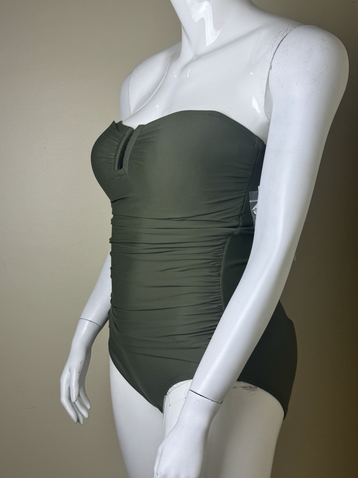 DKNY Bandeau 1Pc Swimsuit Sz XL Tummy Control Keyhole. (B.152)