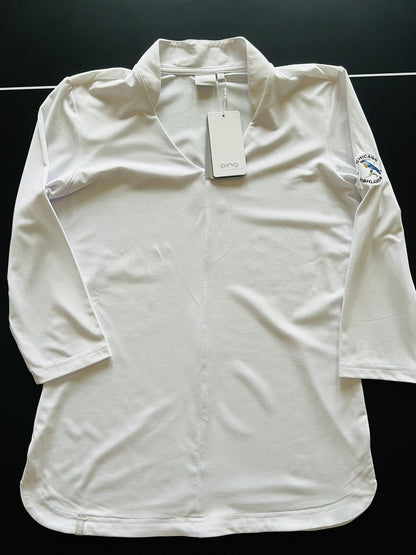Ping Women’s Top Ivory Golf Shirt Sz 6