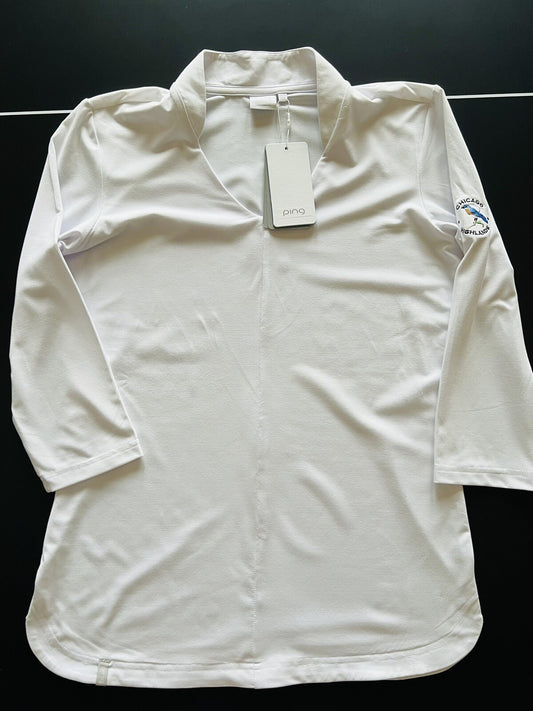 Ping Women’s Top Ivory Golf Shirt Sz 6