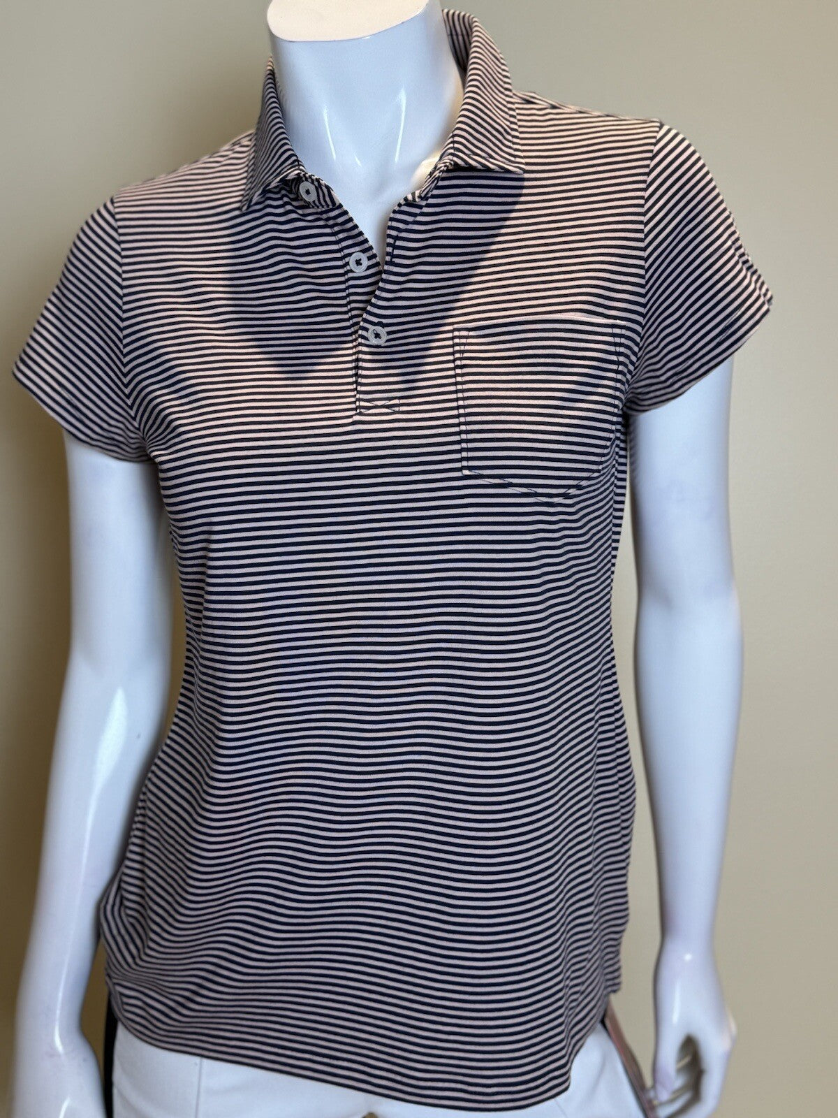 Renwick Women’s Polo Shirt Sz S Golf Striped Cotton (77)