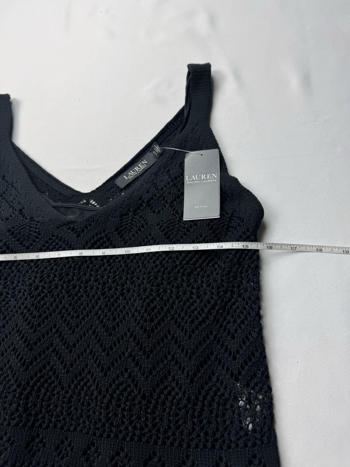 $99 Lauren Ralph Lauren Women’s Crochet Pullover Tank Top Size PL.  (B.145)