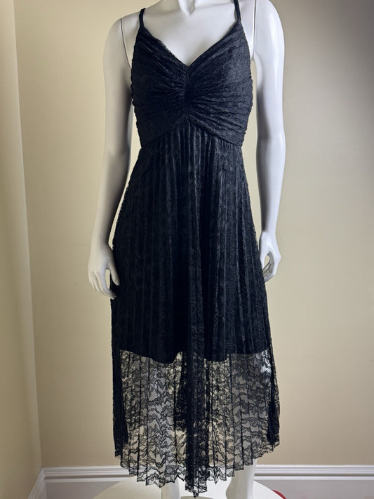 $249 Calvin Klein Women’s Black Lace Long Dress Sz 4. (B.138)