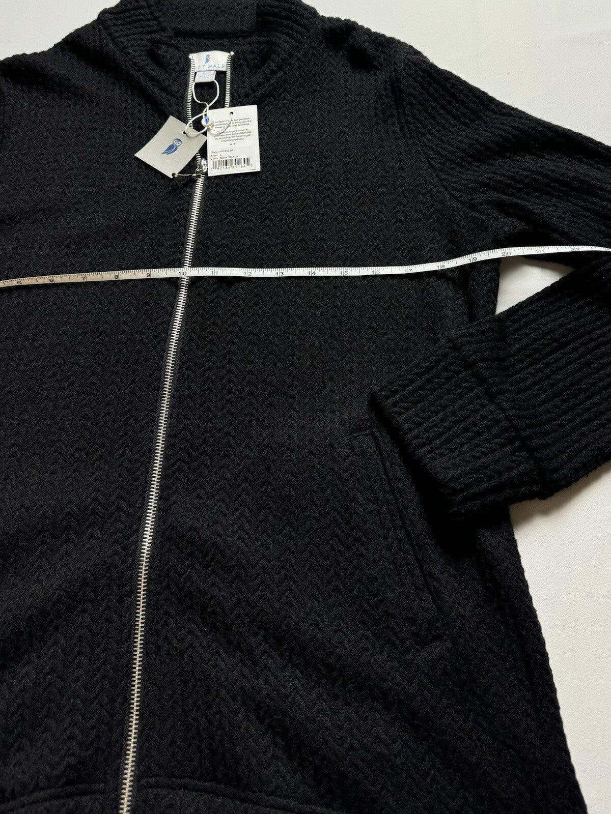 SPORT HALEY Women’s Black Golf Cardigan Full Zip Jacket Sz L. (B.99)