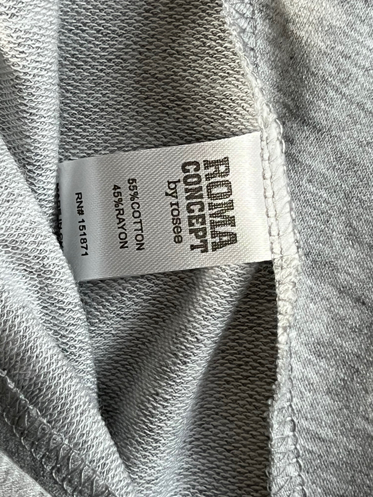 ROMA CONCEPT by Rosee Sz XL Gray Hoodie Sleeveless Sweatshirt Top