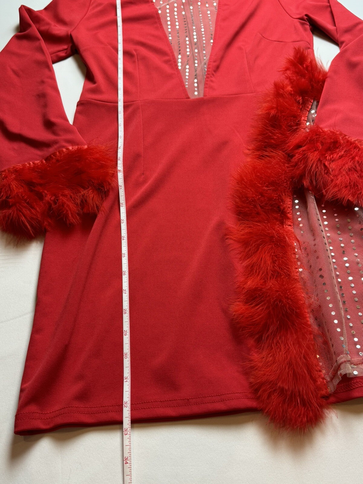 Nhicdns Women’s Red Mesh Stretch Sz L.    (52)