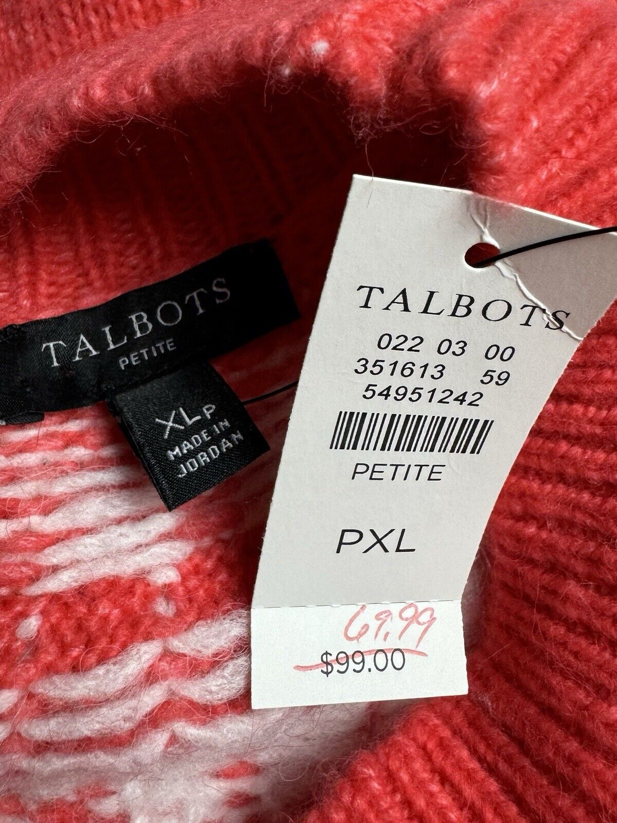 Talbots Women’s Fair Isle Pullover Sweater Sz PXL