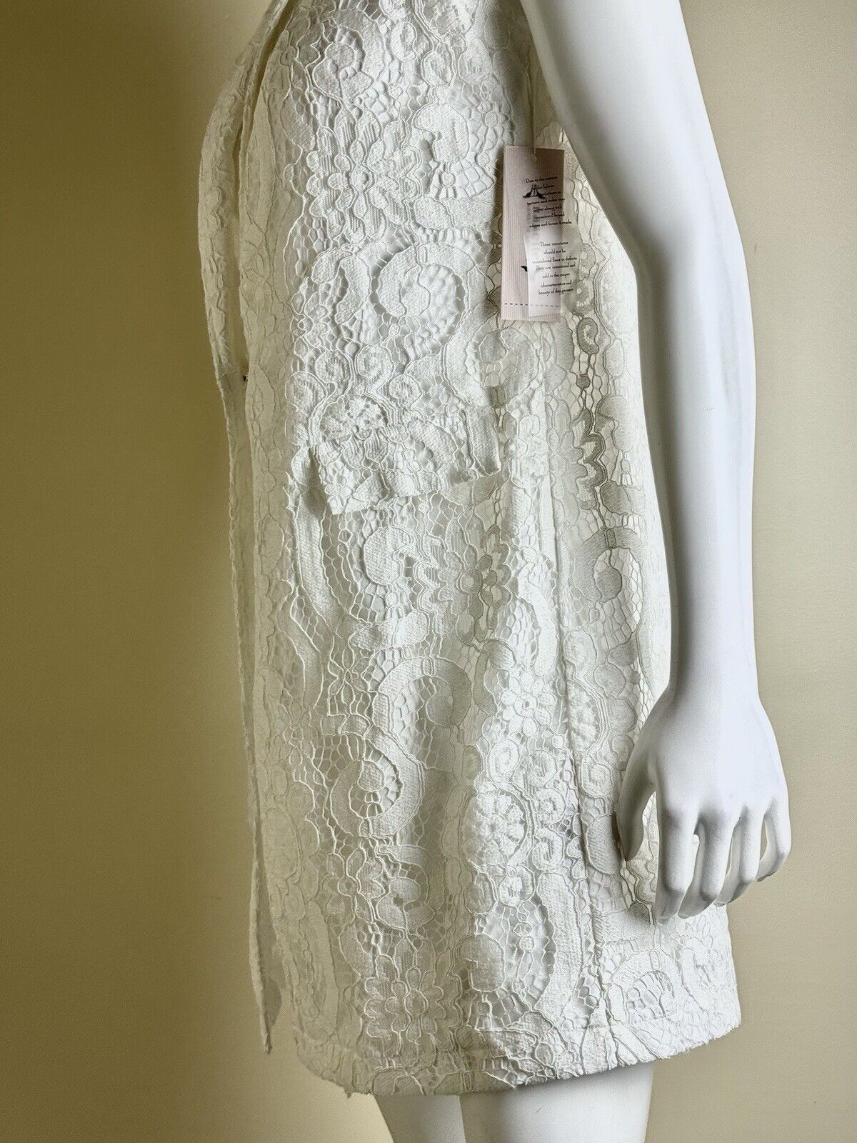 $108 NANETTE LEPORE White Long LACE VEST Dress SZ M (B.79)