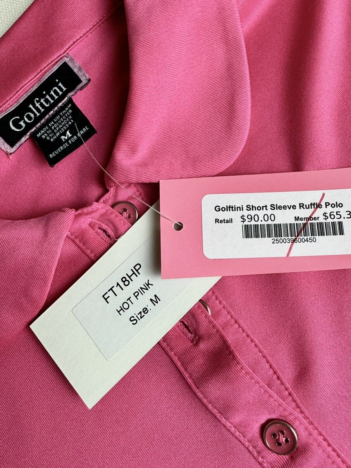 Golftini Women's Pink Polo Golf Shirt Sz M. (18)