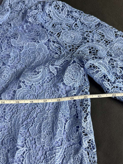 $99 Isaac Mizrahi Lace Open Front Cardigan Blue Size S.     (B.172)