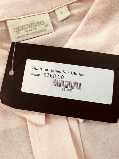 Spartina 449 Women's Renee Silk Blouse Peach Pink Size L - product photo 8