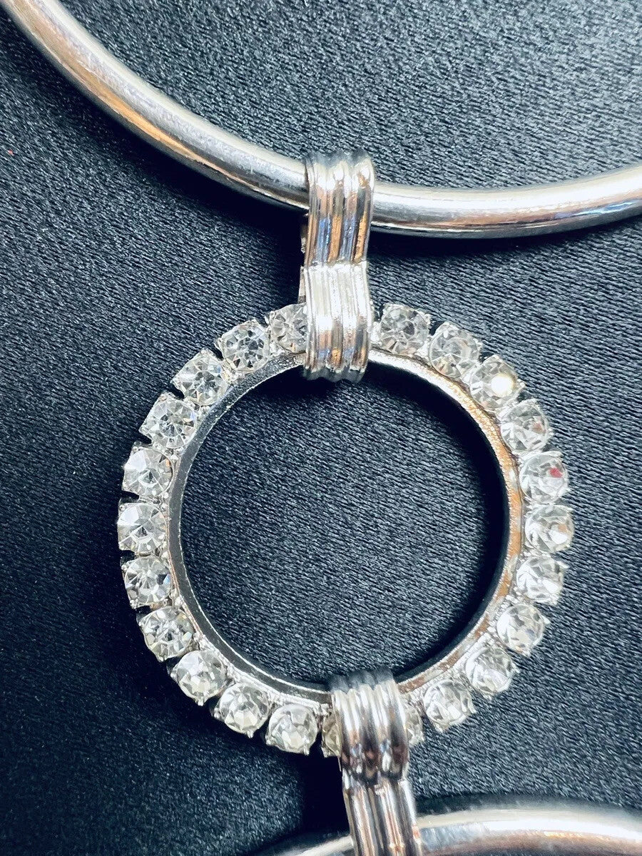 NOIR.Women’s Silver Metal Chain Belts Rhinestones Sz S/M