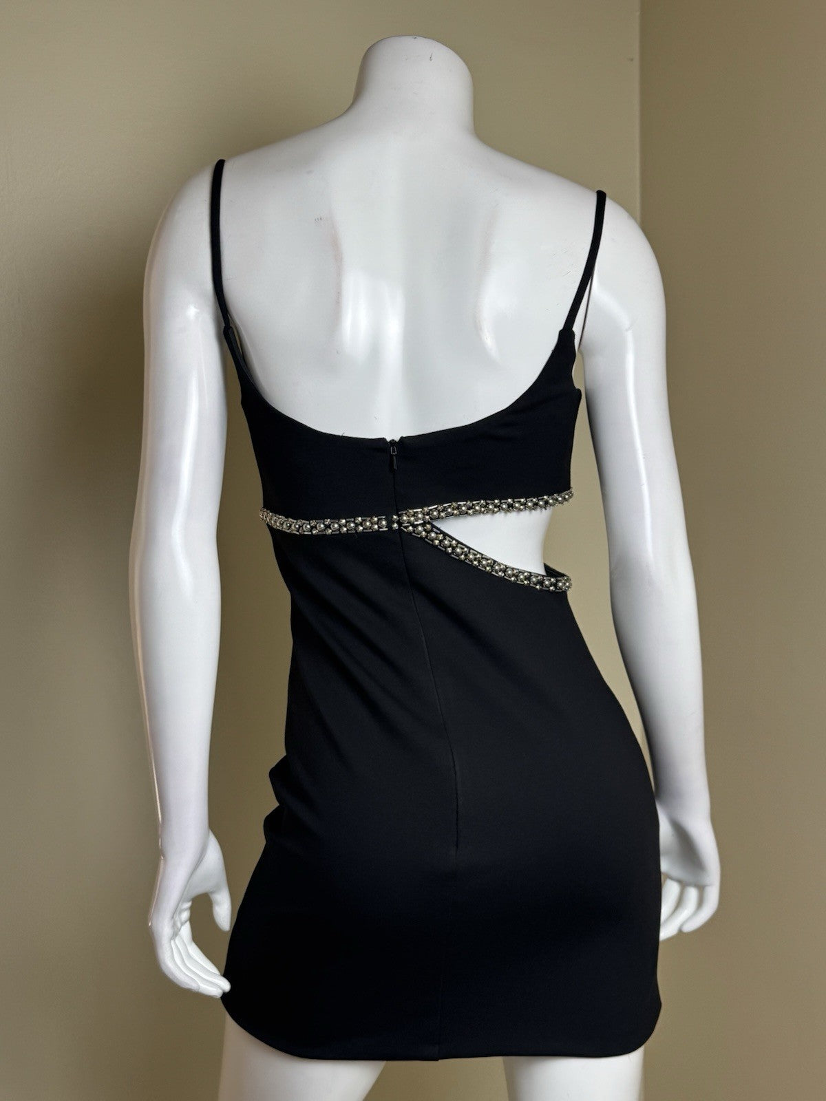 MAC DUGGAL Black Rhinestone Dress.Size 4.     (B.168)