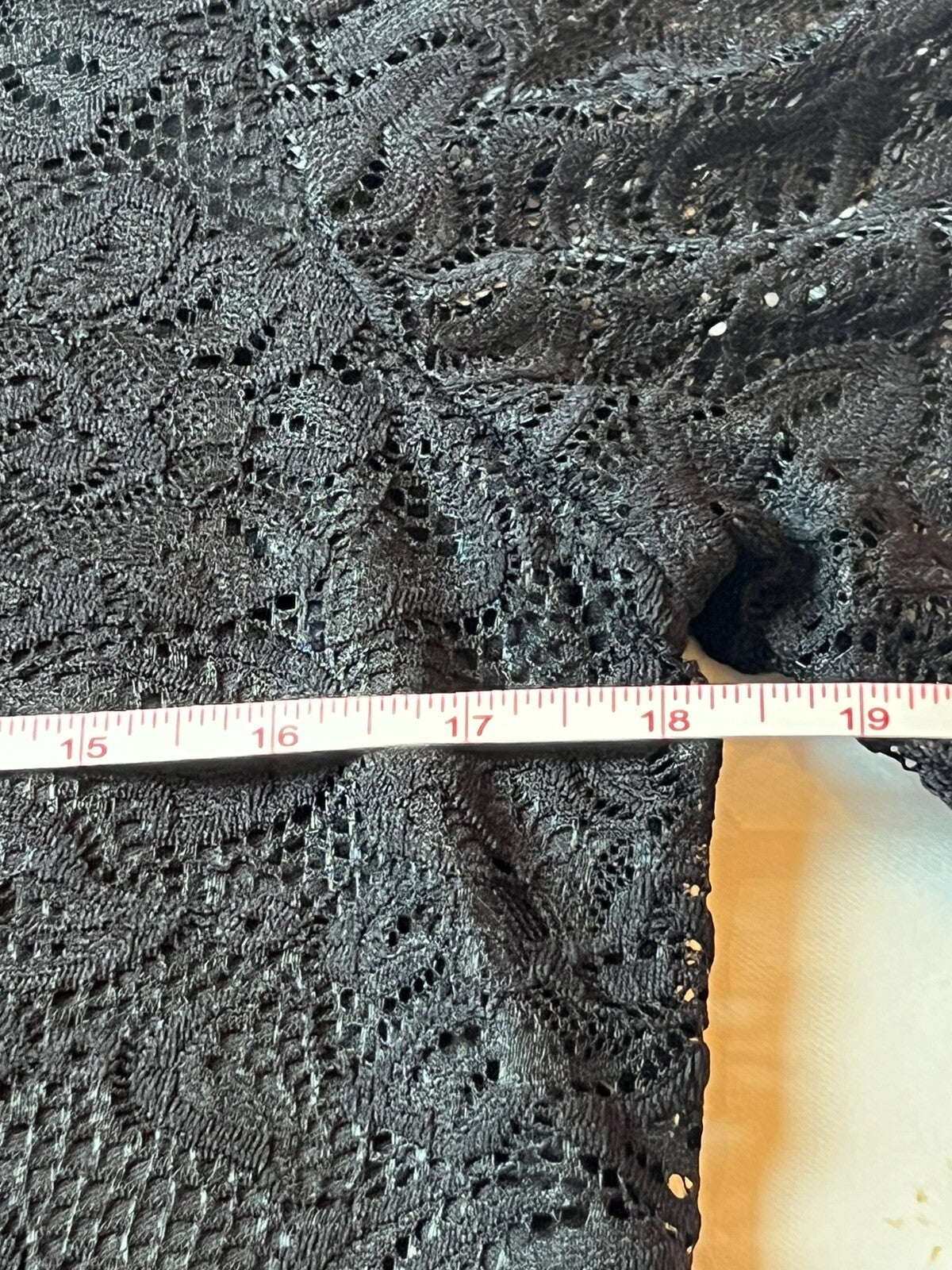 PerSeption Concept Women's Size S Black Short Sleeve Lace Top (1)