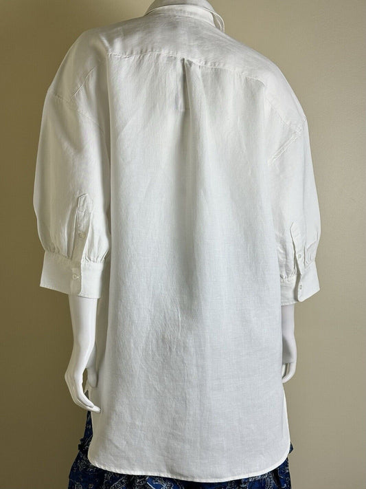 $248 Polo Ralph Lauren Women’s White Linen Shirt Top Size M. (73)