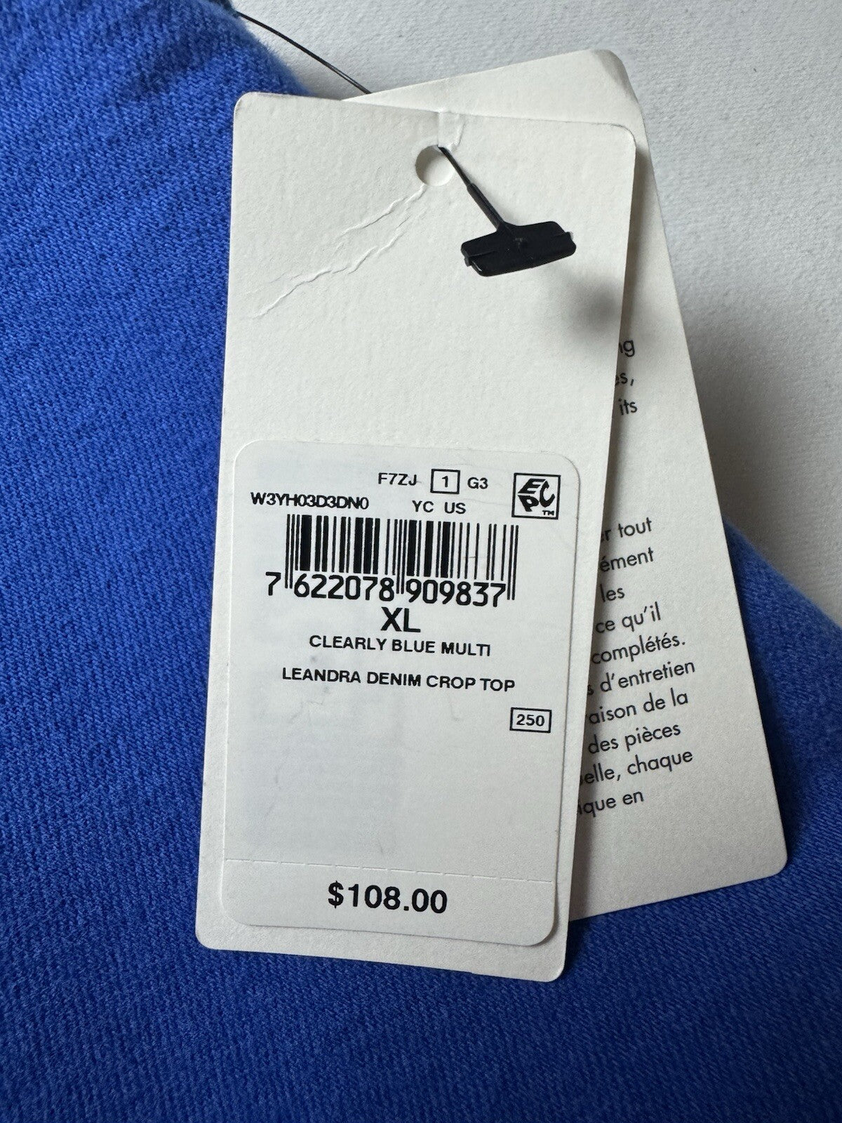 $108 Guess Women’s LEANDRA Denim Crop Top Sz XL. (B.141)