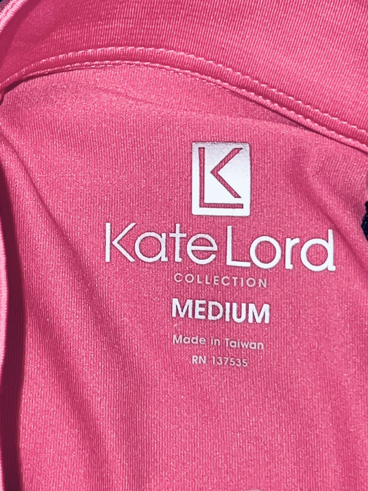 Kate Lord Women’s Golf Polo Shirt White Pink Sz M (B.13)