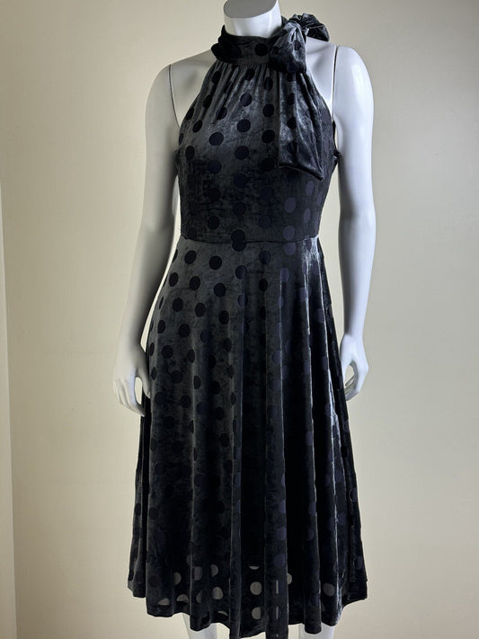 $149 Calvin Klein Women's Gray Polka Dots Dress Sz 6.   (B.103)