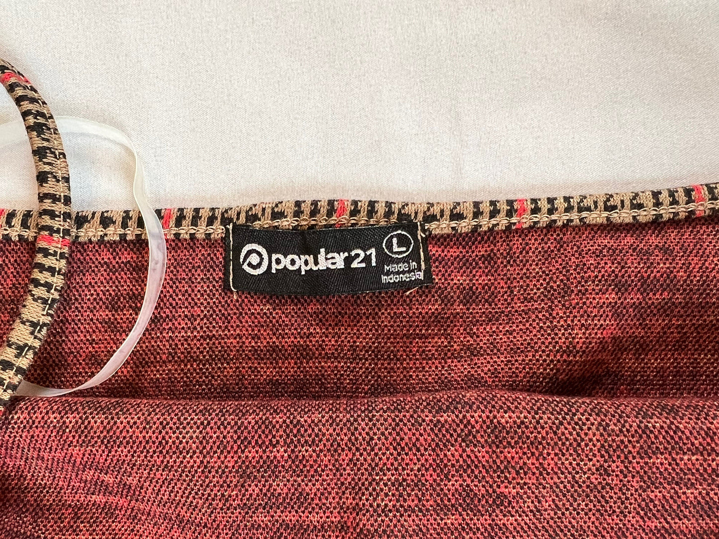 Forever 21 Plaid Mini Dress Sz L Stretch Brown