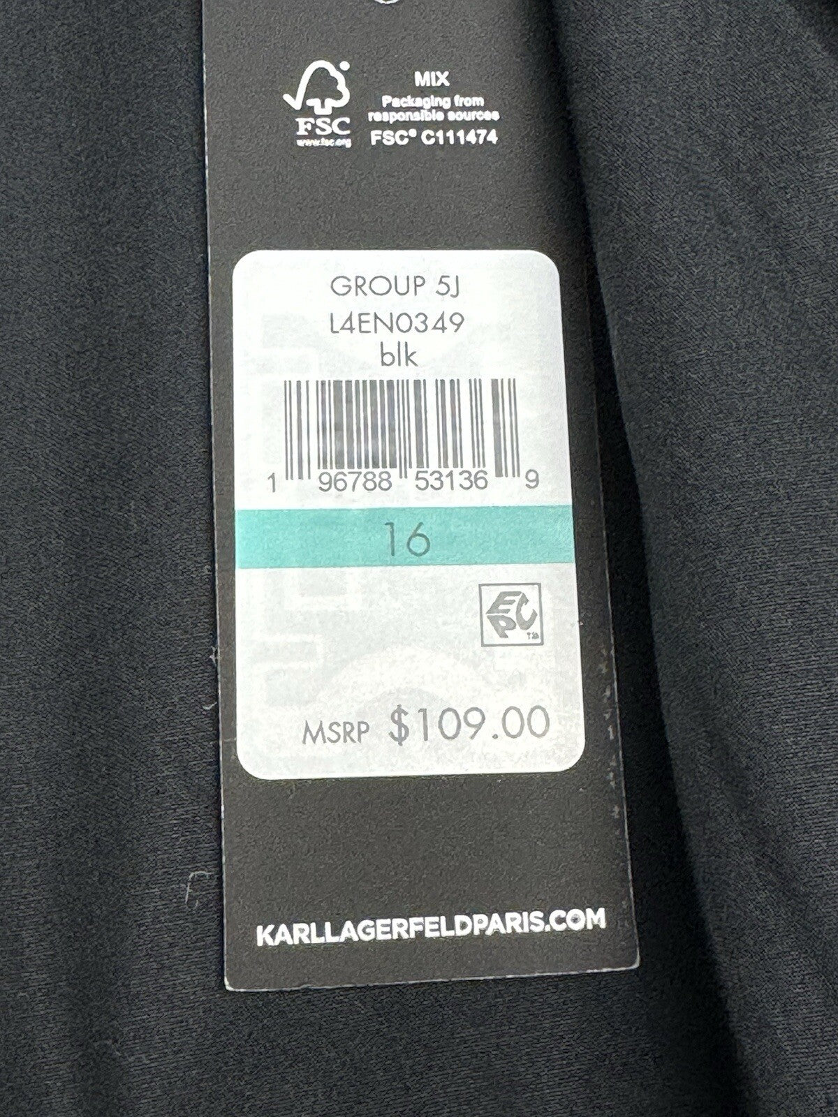 $109 KARL LAGERFELD PARIS Long Black Skirt Women's Sz 16.  (B.119)