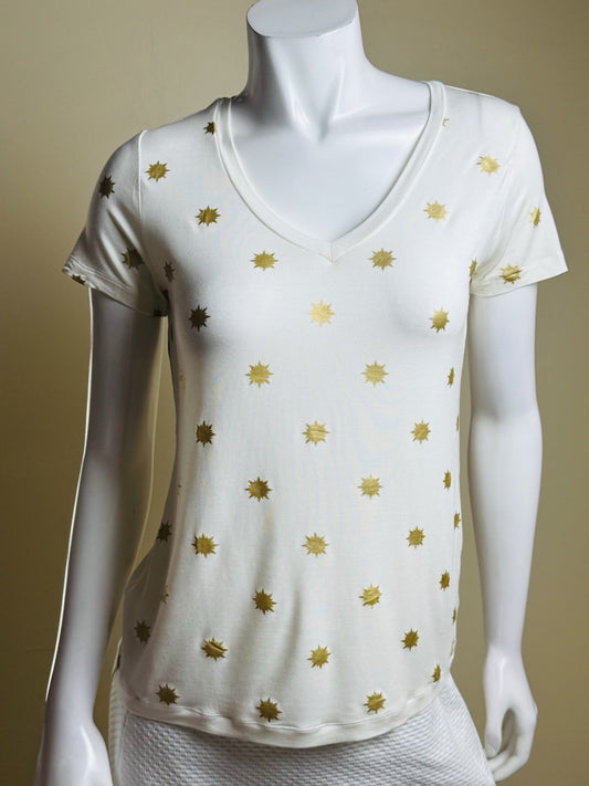 Lizzie Driver Golf T Shirt Stars Printed Size M.   (B.175)