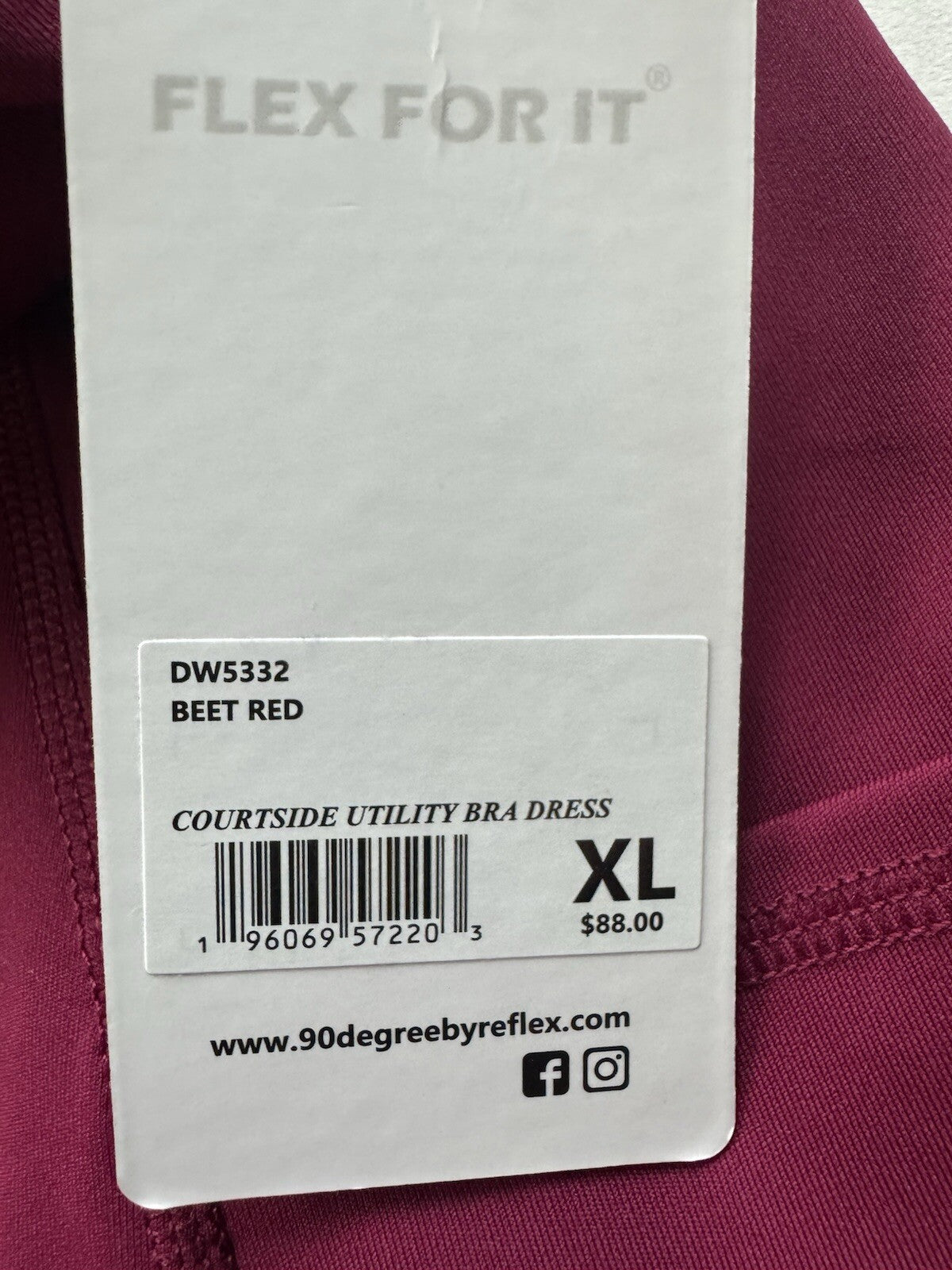 $88 90 Degree By Reflex Dress Built-in Bra. Sz XL. (B.142)