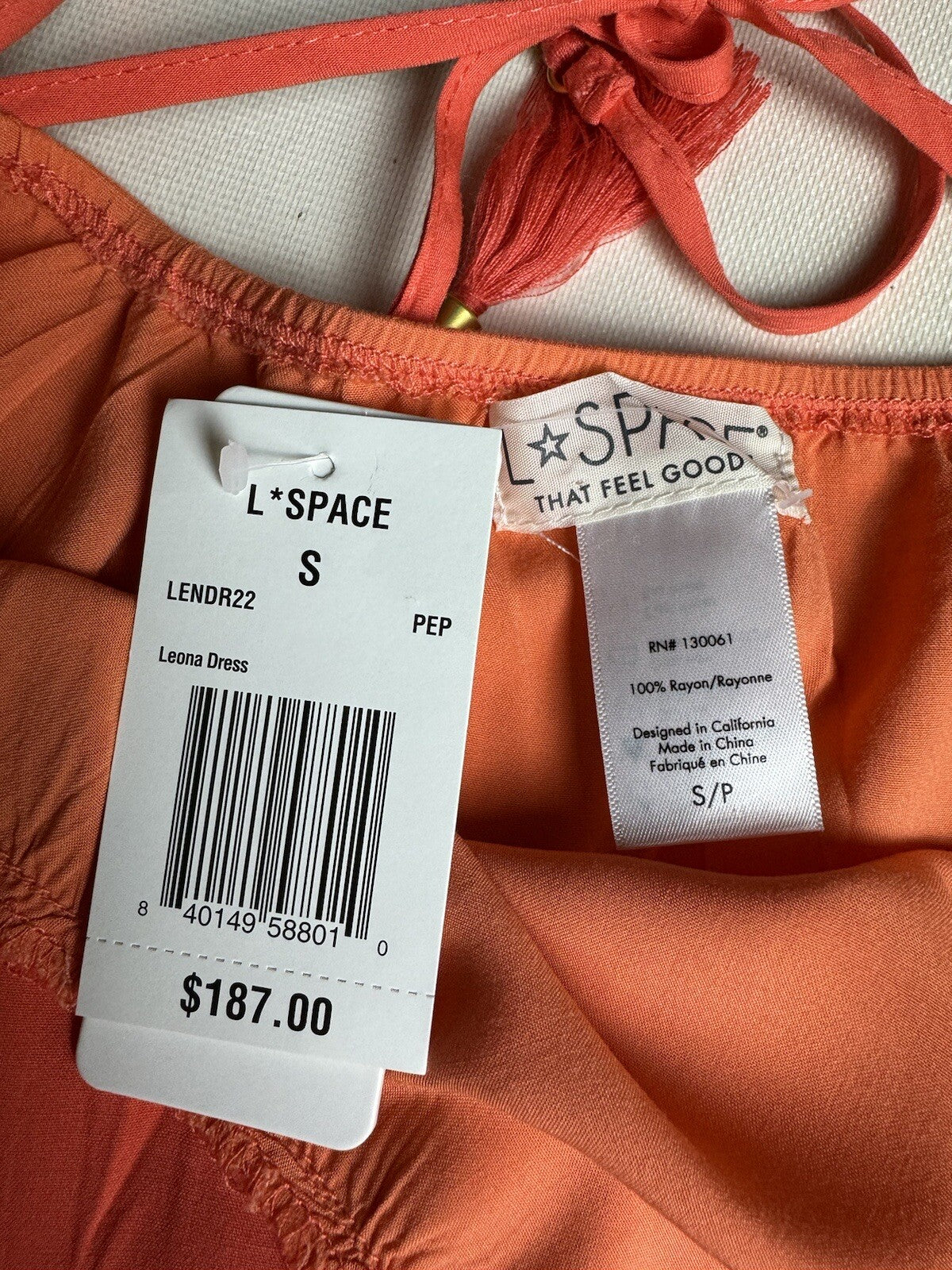 L*Space Leona Colorblock Maxi Sundress in Peche Punch Size S.  (74)