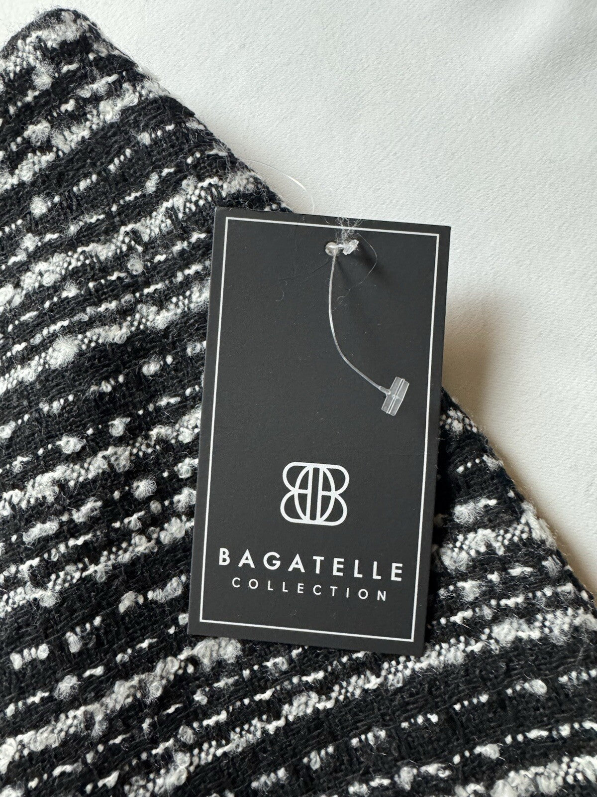 Bagatelle Tweed Pencil Skirt Wool Blend Size M Black White