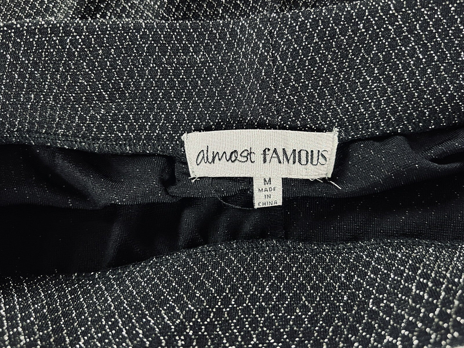 Almost Famous Dress Stretch Pants Women’s Sz M Black Mid Rise Wide-Leg