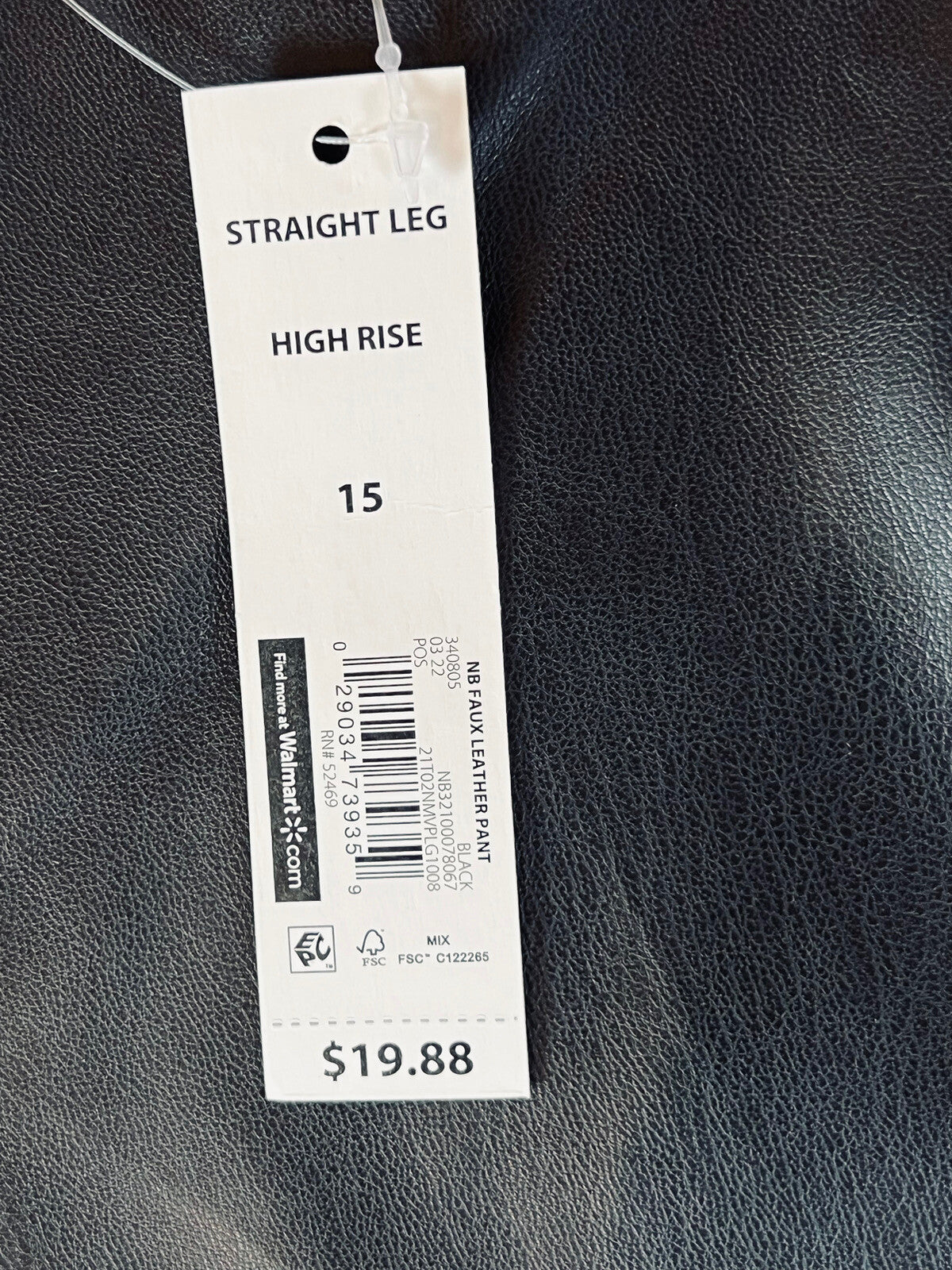 No Boundaries Women’s Faux Leather Black Pants Size 15