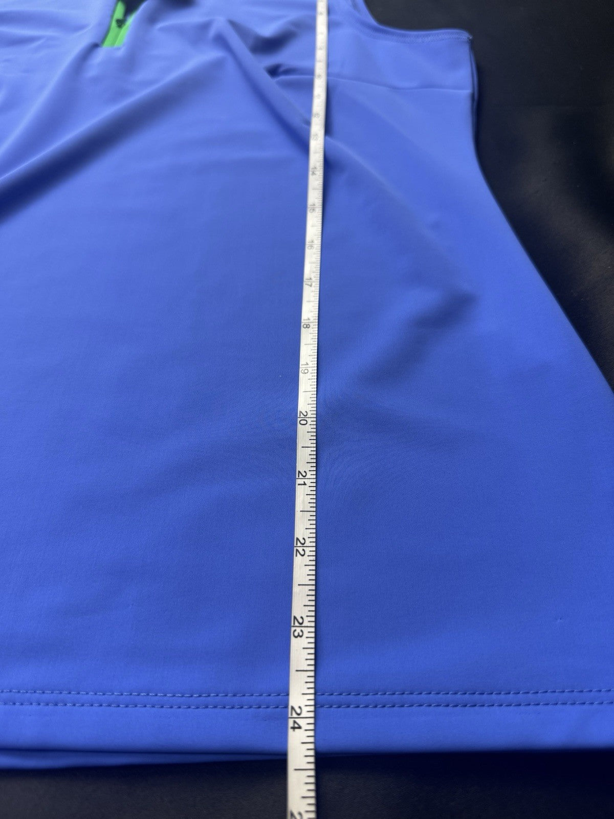 Melly M Blue White Delray 1/4 Zip Sleeveless Golf Tennis Top Size L.  (B.159/1)