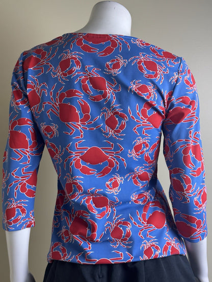Sailor-Sailor Women’s Crabs Printed Golf Tennis Shirt Size S (B.158)