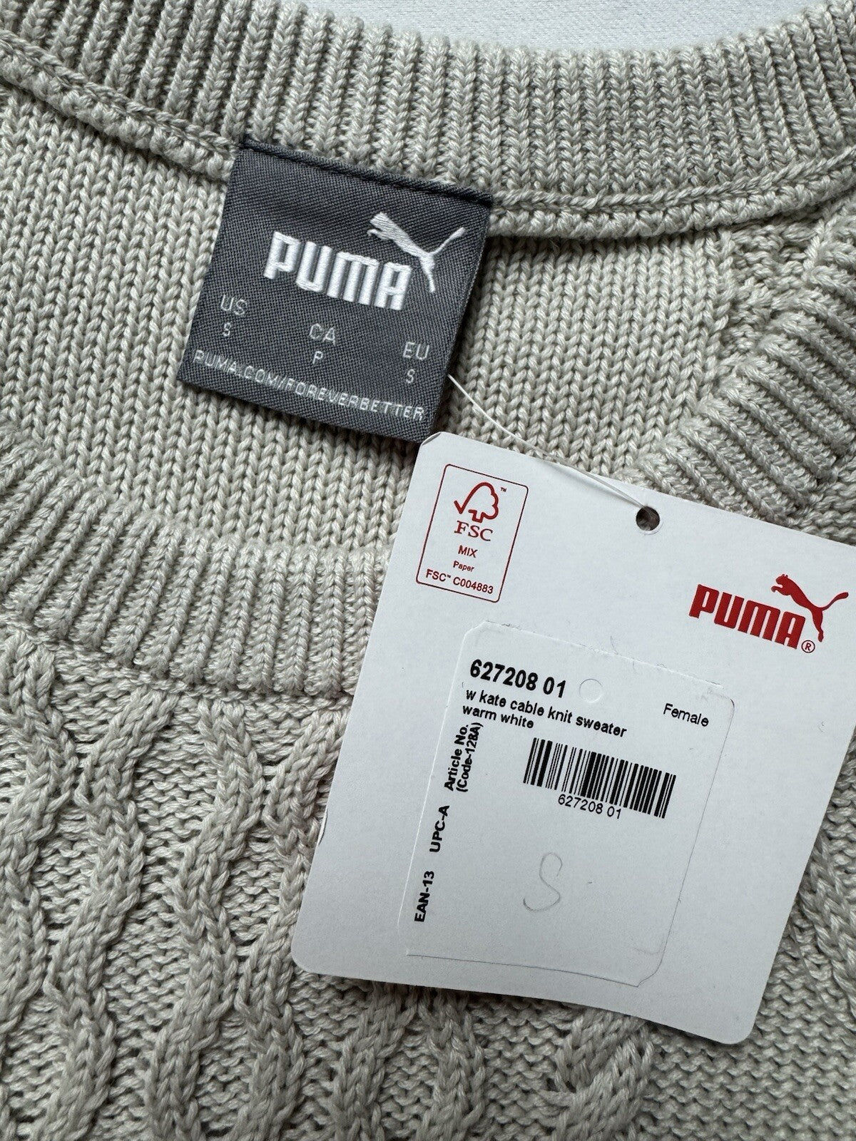 Puma Women's Golf Sweater Ivory Size S.   (B.126/4)