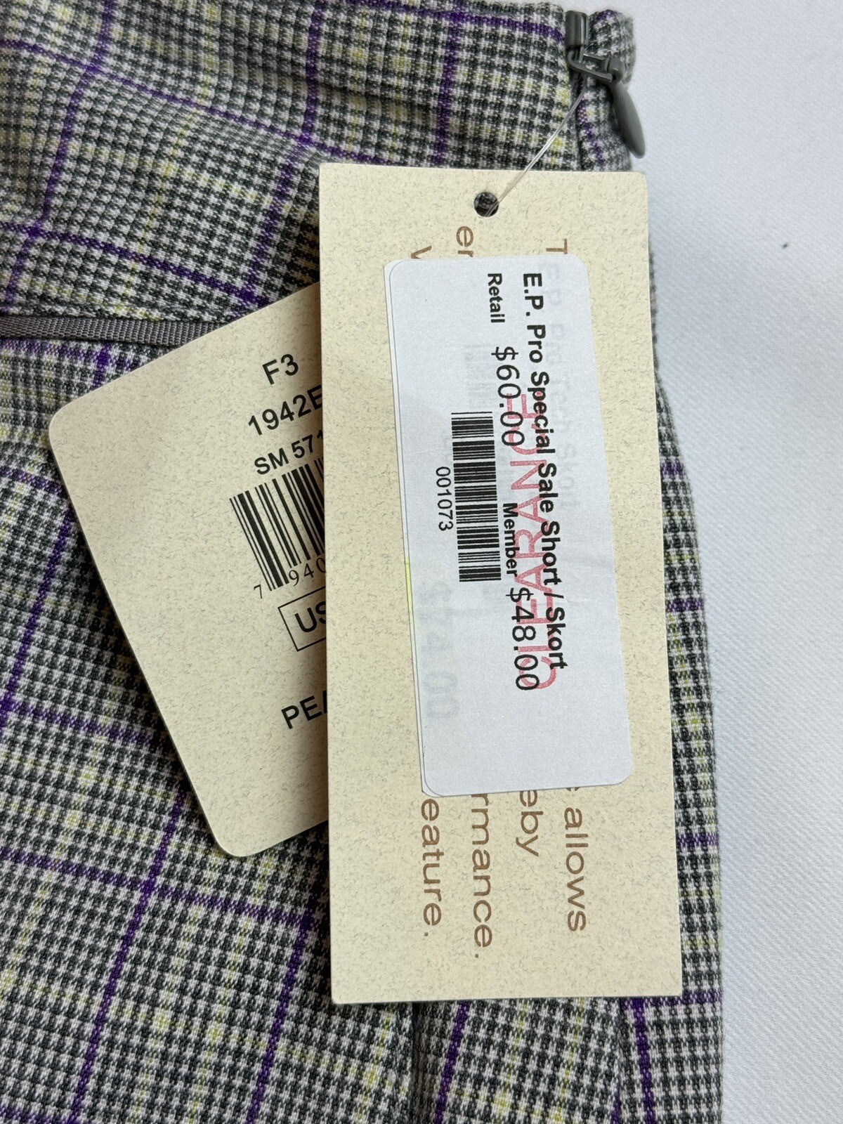 E.P PRO Women’s Golf SKIRT-Skort Purple and Gray Sz 14. (61)