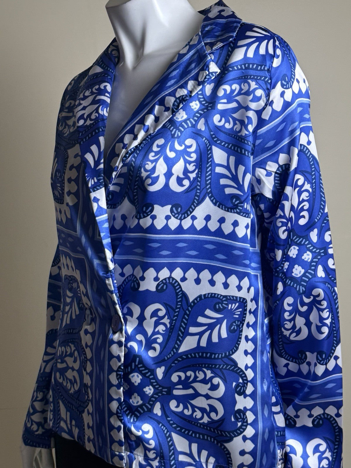$99 Alex & Parker Women's Blue Printed Blazer Size S.  (B.184)