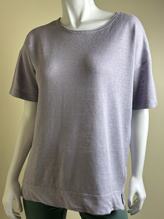 $95 Donna Karan Blouse Lilac Top Sz M.      (B.102)