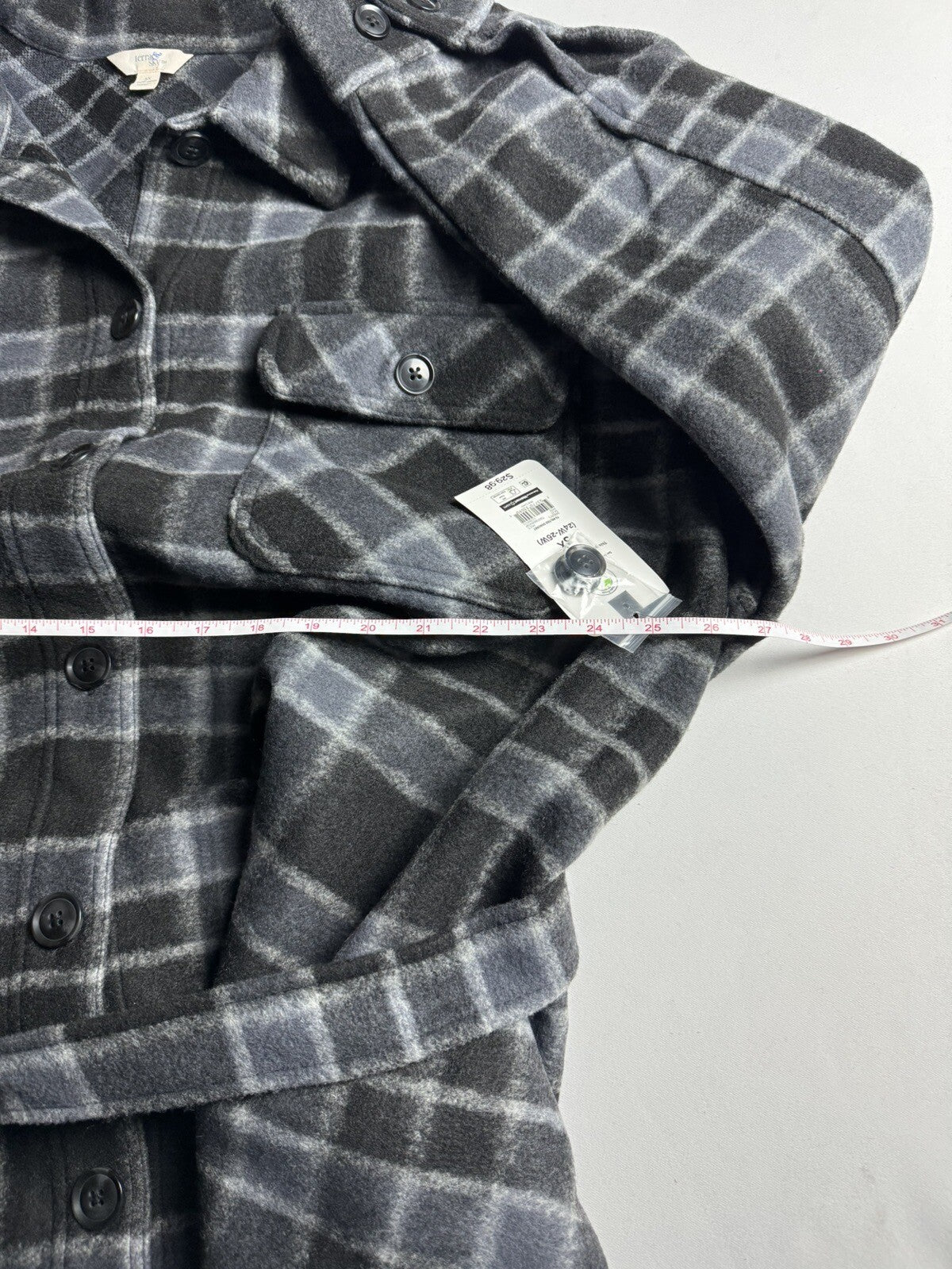 Time & Tru Women's Gray Plaid Belted Shacket Size 3X. (71)