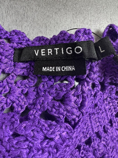 $140 Vertigo Women’s Purple Crochet Top Sz L