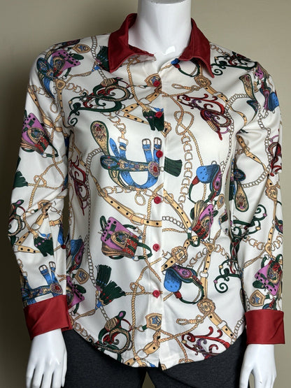 Women’s Button Down Long Sleeves Shirt Sz XL. (B.100)