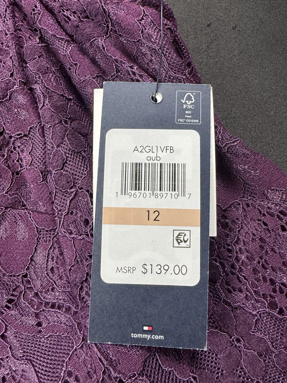 $134 Tommy Hilfiger Women’s Fit & Flared Lace Dress Sz 12   (B.99)