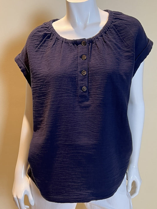 Anne Klein Women’s Blouse Navy Size M Top (B.09)