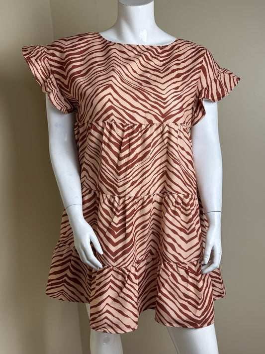 Nine West Zebra Printed Maxi Dress Sz XL.  (B.169)