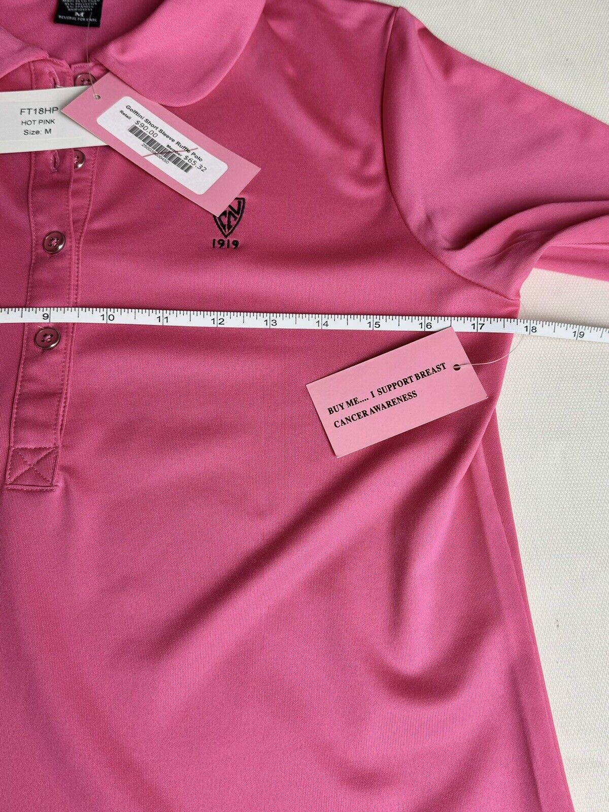 Golftini Women's Pink Polo Golf Shirt Sz M. (18)