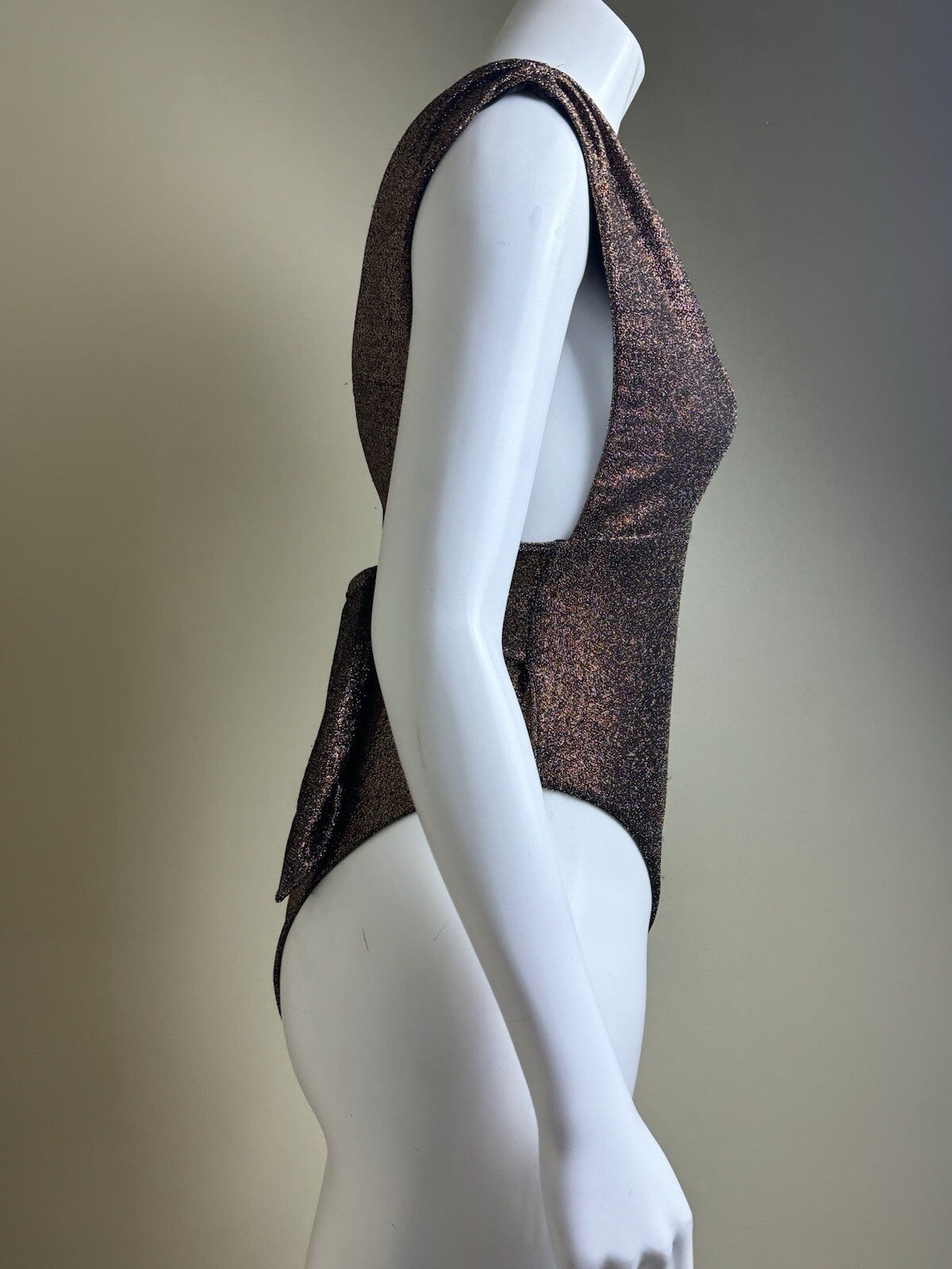 $258 RAMY BROOKE Women’s Sparkle Viona Bodysuit Sz L. (B.92)