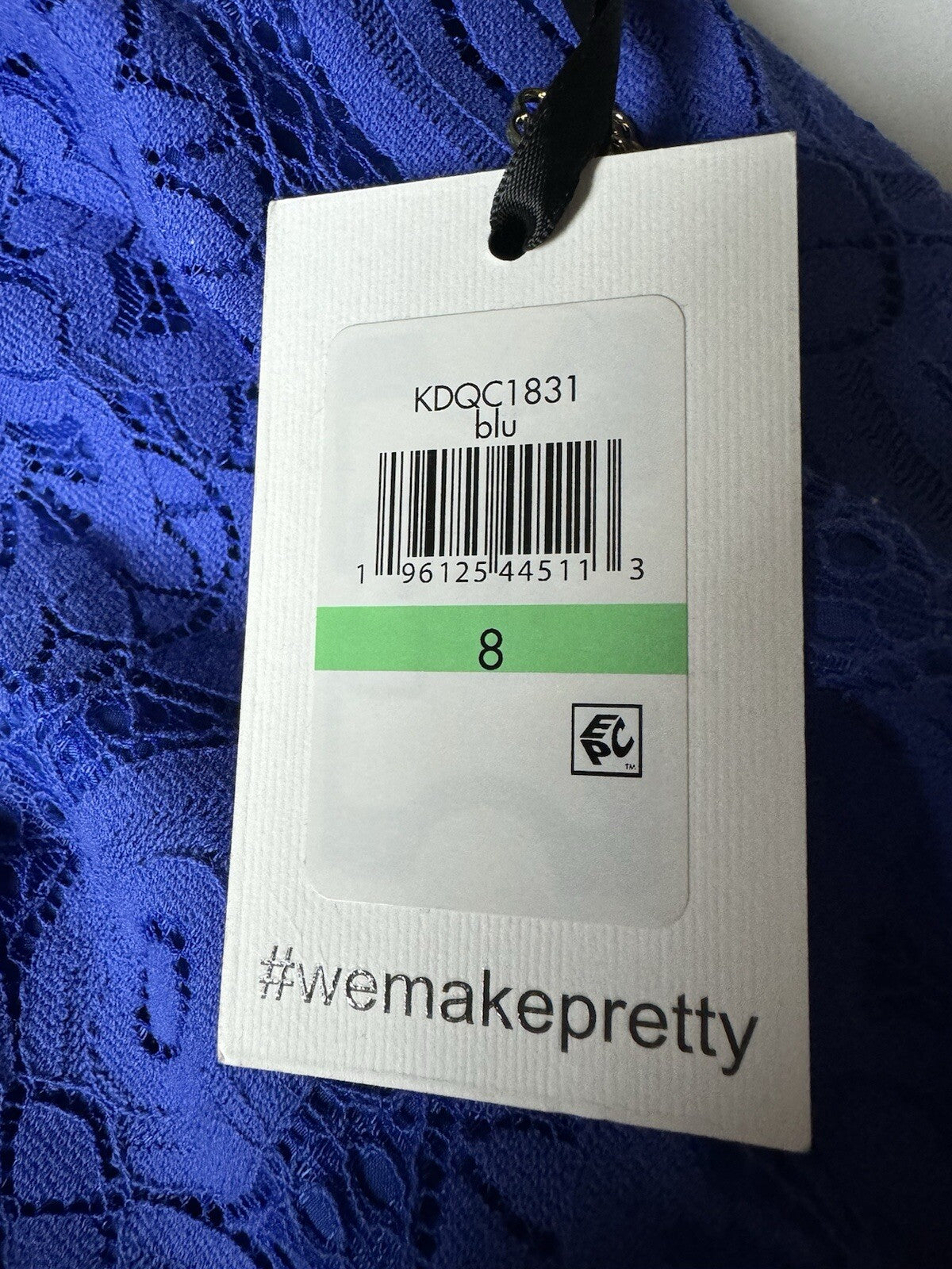 Kensie Women’s Blue Crochet Long Maxi Dress Sz 8. (B.97)